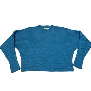 Pink Rose Vibrant Blue Cropped Sweater Size XS EUC